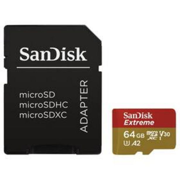 Paměťová karta SanDisk Micro SDXC Extreme 64GB UHS-I U3 (160R/60W) + adapter (SDSQXA2-064G-GN6MA) akce v 447Kč v Datart