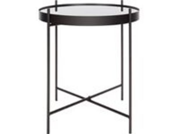 Odkládací stolek se skleněnou výplní Dark Wonder černá pr. 43 cm x výška 45 cm akce v 999Kč