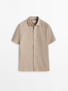 Lněná Košile Regular Fit S Krátkým Rukávem akce v 1295Kč v Massimo Dutti