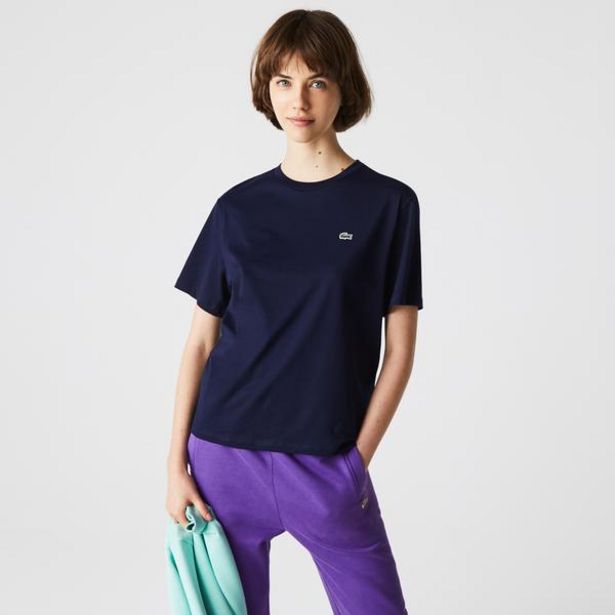 Lacoste Dámské Tričko Z Bavlny Premium S Přiléhavým Oválným Výstřihem akce v 1050Kč v Lacoste
