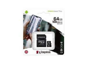 Kingston Micro SDXC Canvas Select Plus 100R 64GB 100MB/s UHS-I + adaptér (SDCS2/64GB) akce v 349Kč v Expert