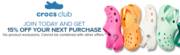 SIGN UP FOR CROCS CLUB AND GET 15% OFF YOUR NEXT ORDER akce v 